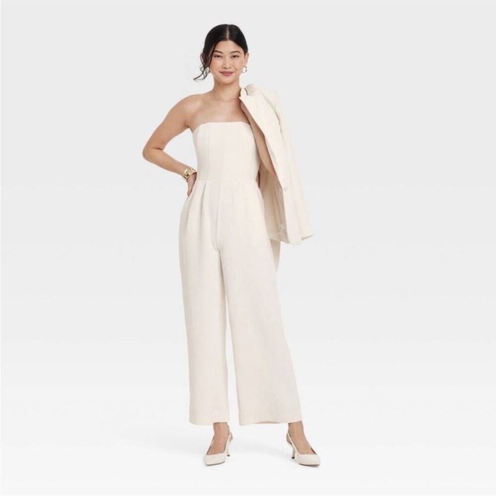 A new day Strapless Jumpsuit -white! NWT